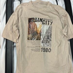 Urban City Graphic Beige T-Shirt